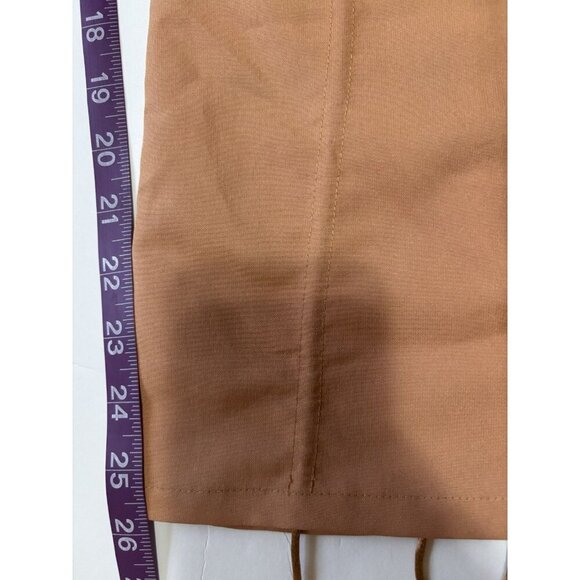 Collina Strada Brown Golden Ruched Cropped Contemporary Pants Sz 30 Inches - Picture 7 of 7